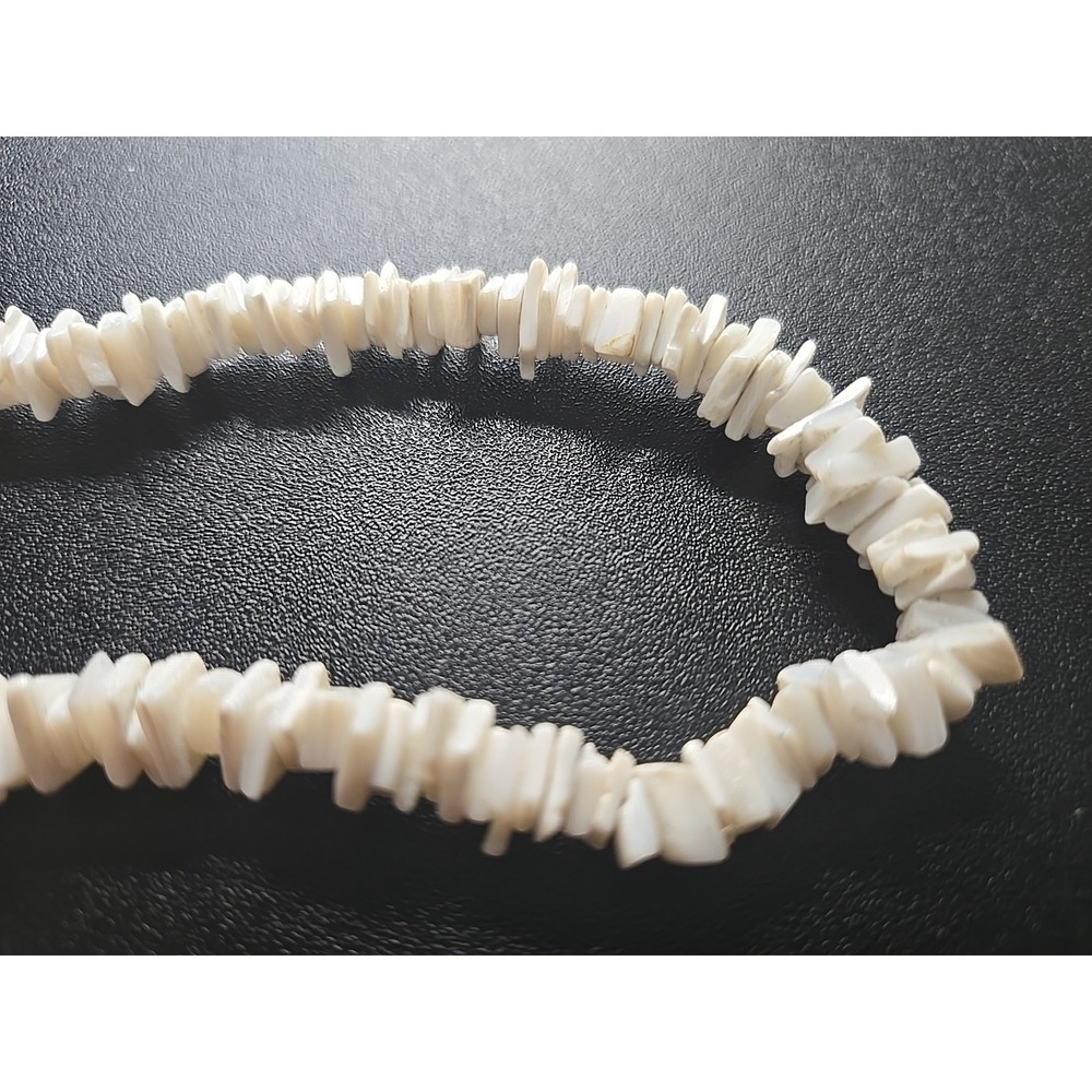 Vintage 80's White Puka Shell Necklace Choker 16" - Picture 8 of 8